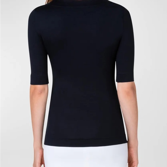Akris Punto - Black Square Neck Women's Top - 10 - Picture 2 of 7